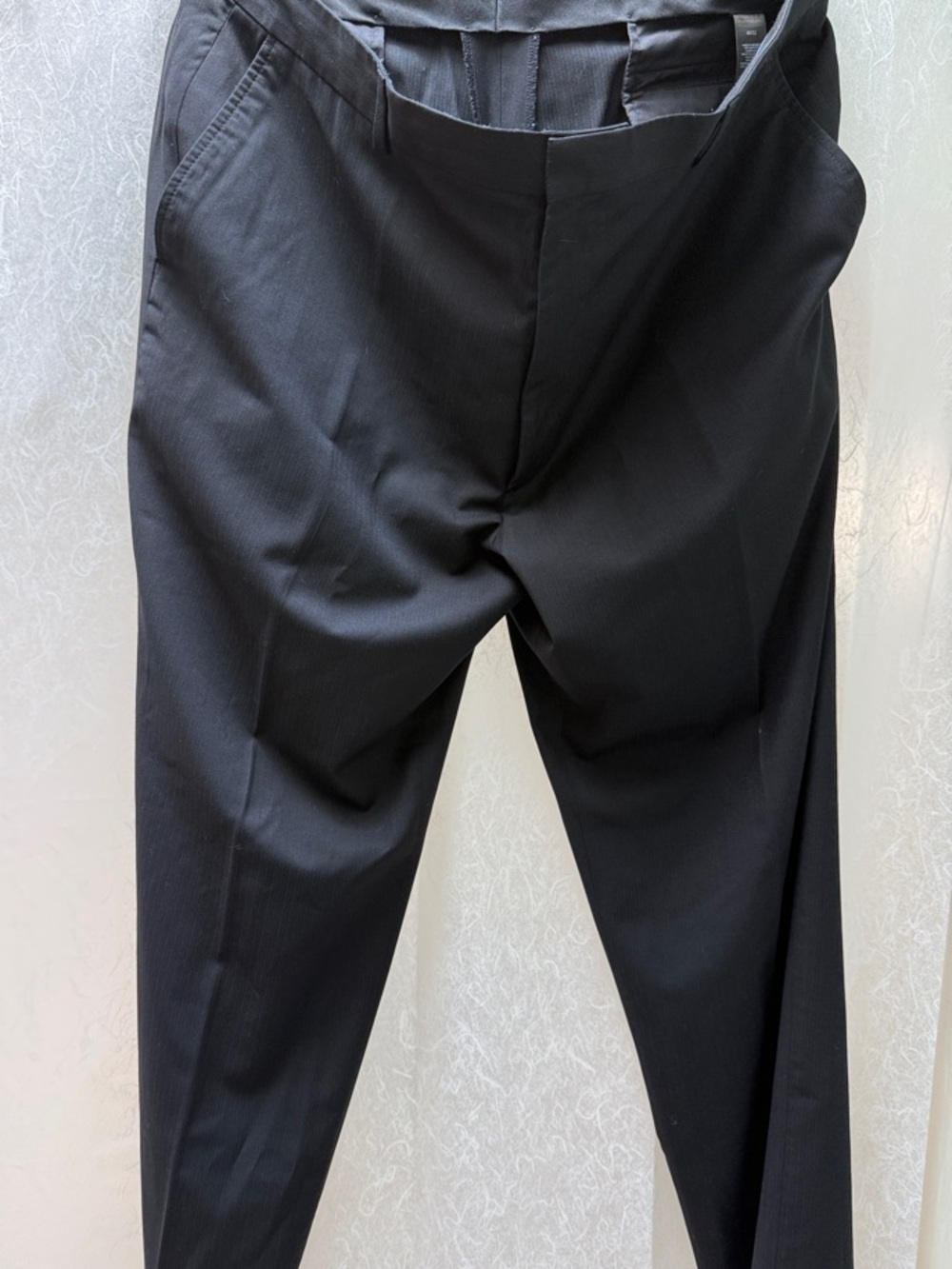 Classic Black Subtle Pinstripe Dress Pants